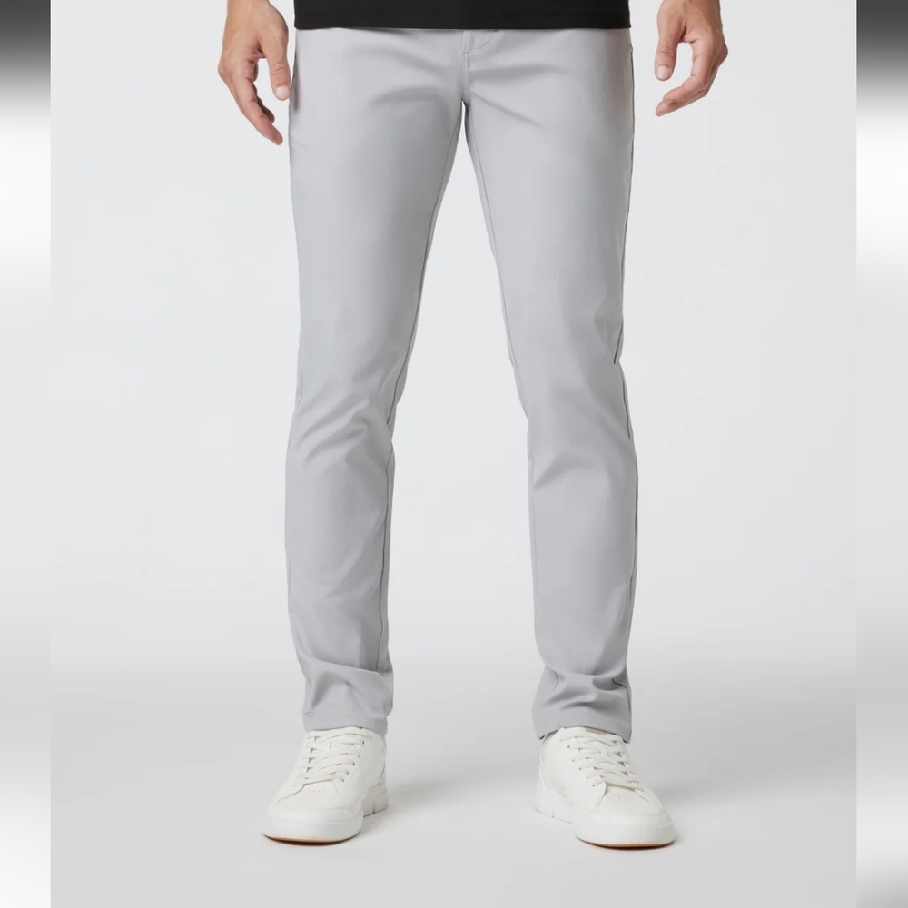 NWT Men’s Vuori “Cascade Tech Chino Pant". In color FOG & Comes Various Sizes